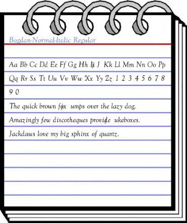 Bogdan-Normal-Italic Regular Font