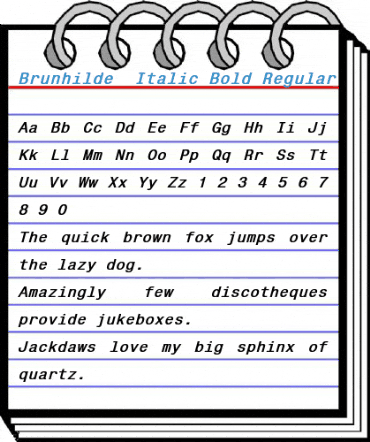 Brunhilde Italic Bold Regular Font