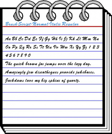 Brush-Script-Normal-Italic Regular Font