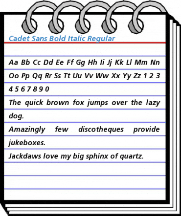 Cadet Sans Bold Italic Regular Font