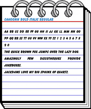 Cahoonn Bold Italic Regular Font