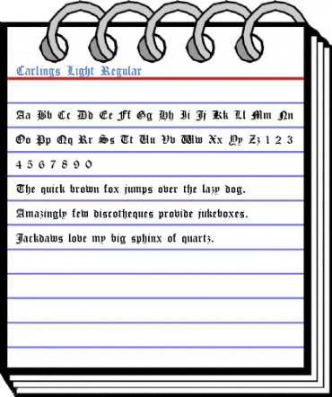 Carlings Light Regular Font