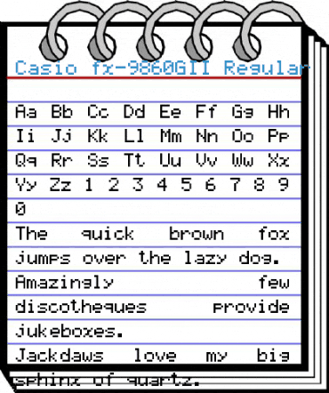 Casio fx-9860GII Regular Font
