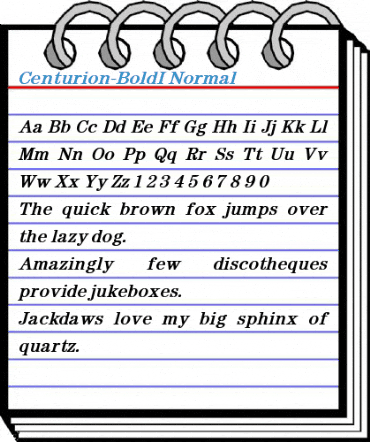 Centurion-BoldI Normal Font
