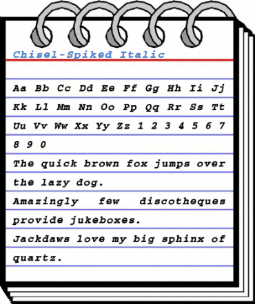 Chisel-Spiked Italic Font