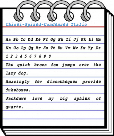 Chisel-Spiked-Condensed Italic Font