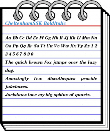 CheltenhamSSK BoldItalic Font