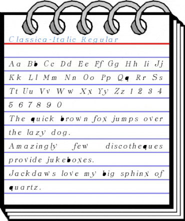 Classica-Italic Regular Font