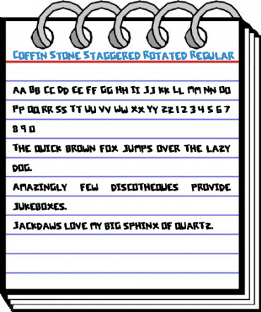 Coffin Stone Staggered Rotated Regular Font
