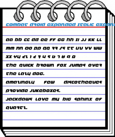 Combat Droid Expanded Italic Expanded Italic Font