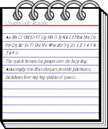 Coogan Italic Regular Font
