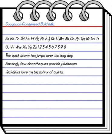 Copybook-Condensed Bold Italic Font