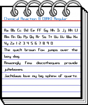 Chemical Reaction B (BRK) Regular Font