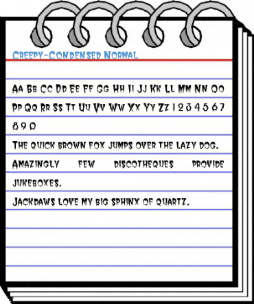 Creepy-Condensed Normal Font