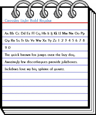 Crossley Light Bold Regular Font