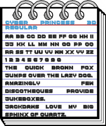 Cyber Princess 3D Filled Regular Font