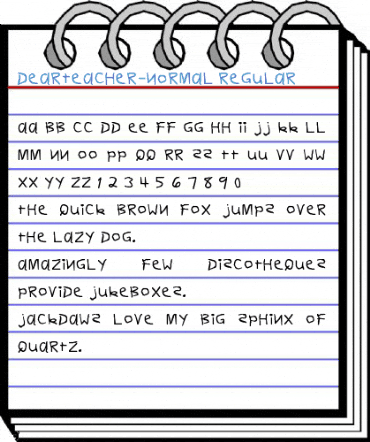 DearTeacher-Normal Regular Font