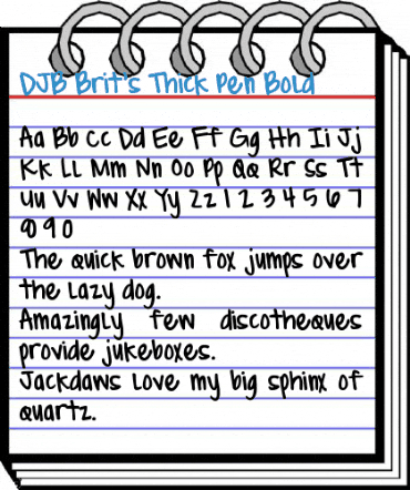 DJB Brit's Thick Pen Bold Font