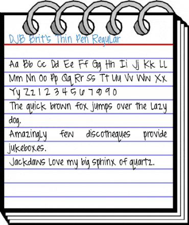 DJB Brit's Thin Pen Regular Font
