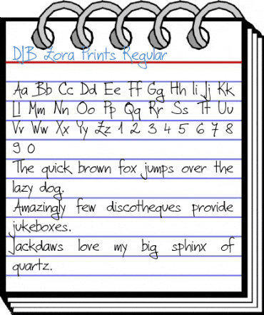 DJB Zora Prints Regular Font