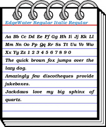 EdgeWater Regular Italic Regular Font