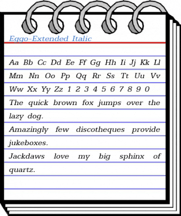 Eggo-Extended Italic Font