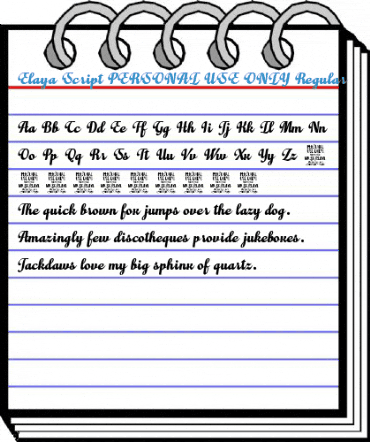 Elaya Script PERSONAL USE ONLY Regular Font