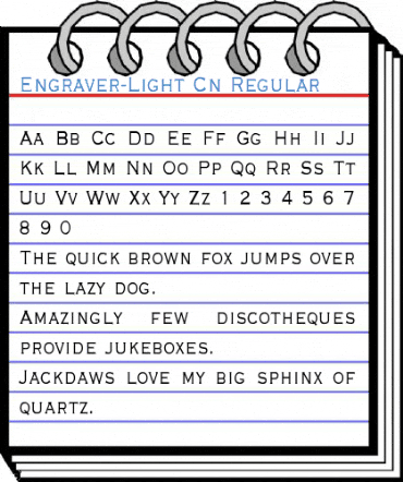 Engraver-Light Cn Regular Font