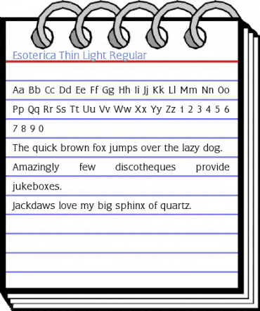 Esoterica Thin Light Regular Font