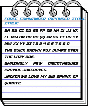 Force Commander Expanded Italic Expanded Italic Font