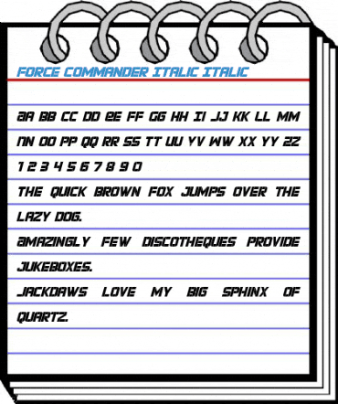 Force Commander Italic Italic Font