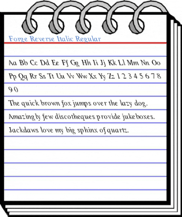 Forge Reverse Italic Regular Font