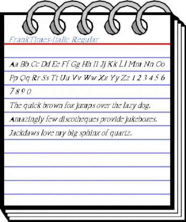 FrankTimes-Italic Regular Font
