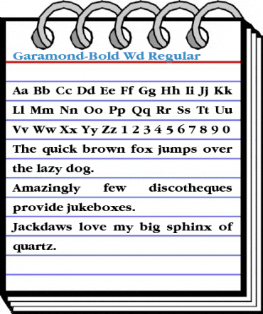 Garamond-Bold Wd Regular Font