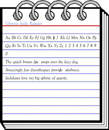 Glennis Italic Regular Font