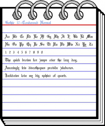Gothic 57-Condensed Normal Font