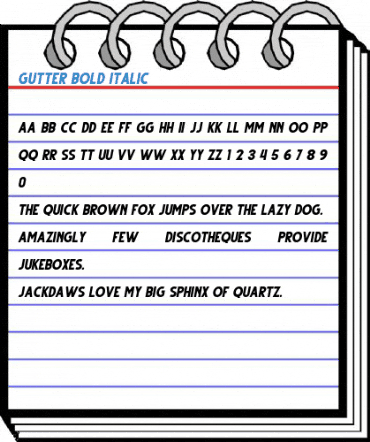 Gutter Bold Italic Font