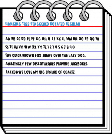 Hanging Tree Staggered Rotated Regular Font