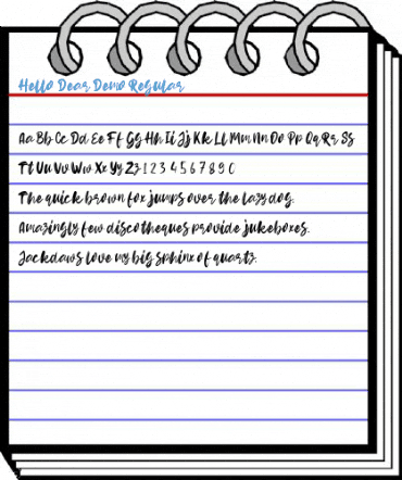 Hello Dear Demo Regular Font