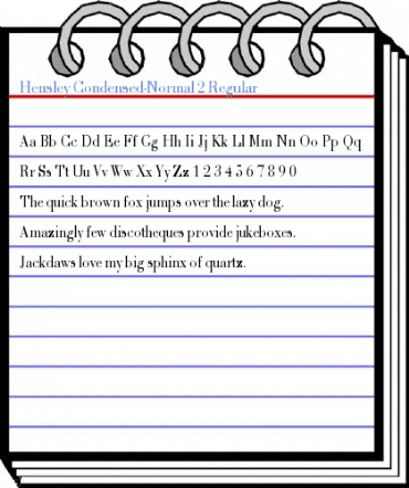 Hensley Condensed-Normal 2 Font