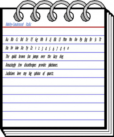 Hobby-Condensed Italic Font