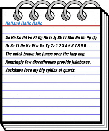 Holland Italic Italic Font