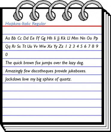 Hopkins-Italic Regular Font