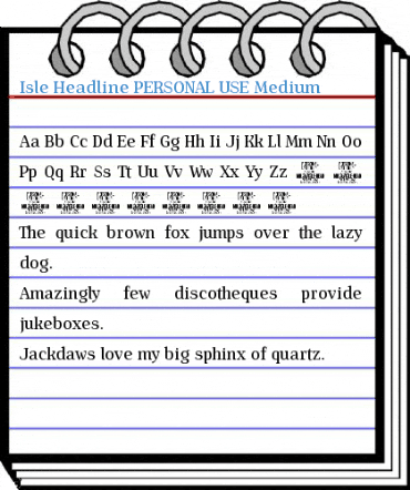Isle Headline PERSONAL USE Medium Font