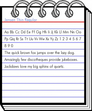 Jensen Thin Regular Font