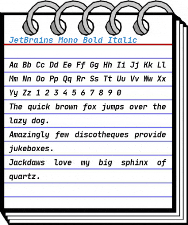 JetBrains Mono Bold Italic Font