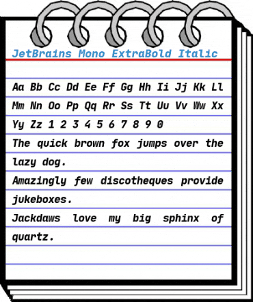 JetBrains Mono ExtraBold Italic Font