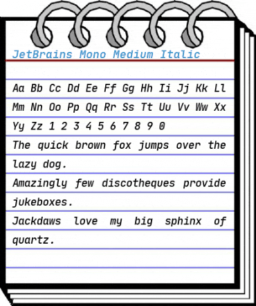 JetBrains Mono Medium Italic Font