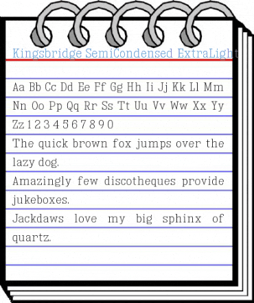 Kingsbridge SemiCondensed ExtraLight Font