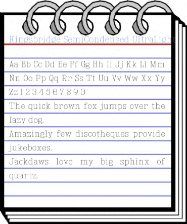 Kingsbridge SemiCondensed UltraLight Font